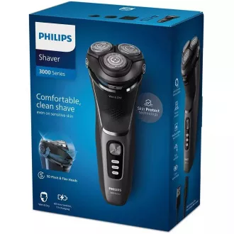 Philips Series 3000 S3343/13 szakállvágó, PowerCut önélező pengék, száraz és nedves borotválkozás, fekete színű Philips Series 3000 S3343/13 szakállvágó, PowerCut önélező pengék, száraz és nedves borotválkozás, fekete színű