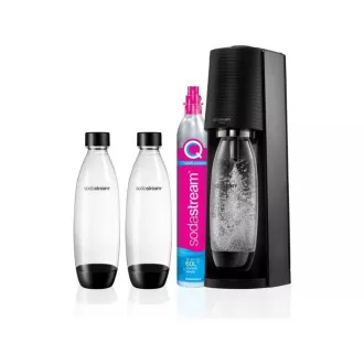 SodaStream Terra Black szódakészítő, mechanikus, 2x 1l SodaStream Fuse palack, CO2 palack, fekete SodaStream Terra Black szódakészítő, mechanikus, 2x 1l SodaStream Fuse palack, CO2 palack, fekete