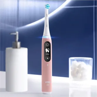 Oral-B iO Series 6s elektromos fogkefe, időzítő, nyomásérzékelő, 5 program, Oral-B applikáció, rózsaszínű