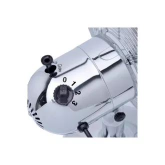 Orava SF-100 X asztali oszcilláló ventilátor, 3 sebességfokozat, jobb és bal oldali oszcilláció, ezüst színű