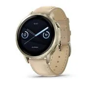 Garmin Venu 4 (41 mm) arany/fehér szilikon szíj és világos homokszínű bőrszíj, EU