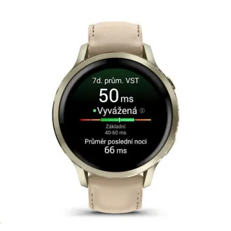 Garmin Venu 4 (41 mm) arany/fehér szilikon szíj és világos homokszínű bőrszíj, EU