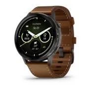 Garmin Venu 4 (45 mm) Slate / Fekete szilikon szíj és barna bőrszíj, EU