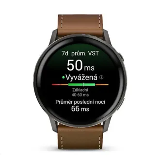 Garmin Venu 4 (45 mm) Slate / Fekete szilikon szíj és barna bőrszíj, EU Garmin Venu 4 (45 mm) Slate / Fekete szilikon szíj és barna bőrszíj, EU