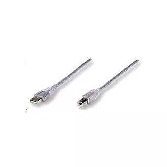 MANHATTAN USB 2.0 A-B kábel 3m (ezüst)