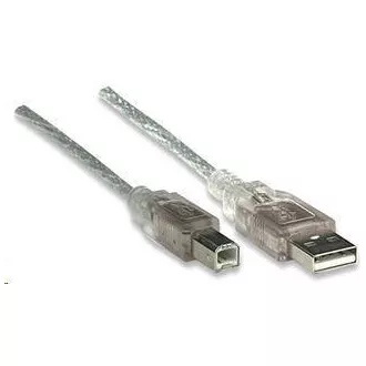 MANHATTAN USB 2.0 A-B kábel 3m (ezüst)