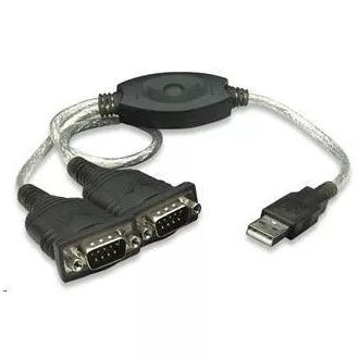 MANHATTAN átalakító USB-ből 2x soros portra (USB AM/DB9M(2), RS232) MANHATTAN átalakító USB-ből 2x soros portra (USB AM/DB9M(2), RS232)
