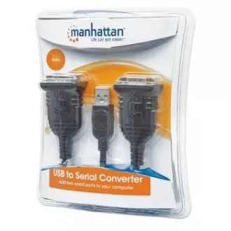 MANHATTAN átalakító USB-ből 2x soros portra (USB AM/DB9M(2), RS232) MANHATTAN átalakító USB-ből 2x soros portra (USB AM/DB9M(2), RS232)