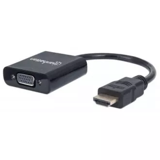 MANHATTAN HDMI-VGA átalakító (HDMI Male to VGA Female, fekete, Polybag) MANHATTAN HDMI-VGA átalakító (HDMI Male to VGA Female, fekete, Polybag)