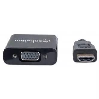 MANHATTAN HDMI-VGA átalakító (HDMI Male to VGA Female, fekete, Polybag) MANHATTAN HDMI-VGA átalakító (HDMI Male to VGA Female, fekete, Polybag)