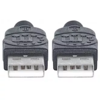 MANHATTAN USB 2.0 kábel, A-típusú csatlakozóból A-típusú csatlakozóba, 1m, fekete