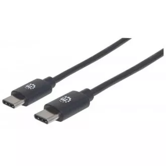 MANHATTAN Hi-Speed USB-C kábel, C típusú csatlakozóból C típusú csatlakozóba, 3 m, fekete