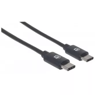 MANHATTAN Hi-Speed USB-C kábel, C típusú csatlakozóból C típusú csatlakozóba, 3 m, fekete