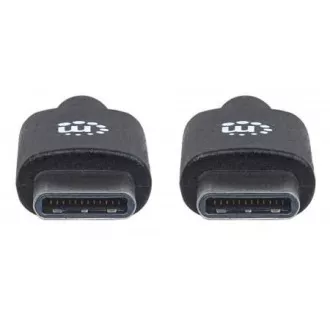 MANHATTAN Hi-Speed USB-C kábel, C típusú csatlakozóból C típusú csatlakozóba, 3 m, fekete
