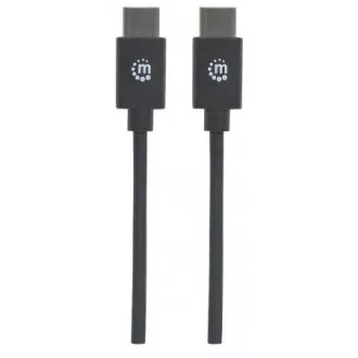 MANHATTAN Hi-Speed USB-C kábel, C típusú csatlakozóból C típusú csatlakozóba, 3 m, fekete