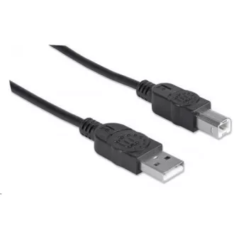 MANHATTAN Hi-Speed USB készülék kábel, A-típusú csatlakozóból B-típusú csatlakozóba, 0, 5m, fekete MANHATTAN Hi-Speed USB készülék kábel, A-típusú csatlakozóból B-típusú csatlakozóba, 0, 5m, fekete