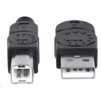 MANHATTAN Hi-Speed USB készülék kábel, A-típusú csatlakozóból B-típusú csatlakozóba, 0, 5m, fekete MANHATTAN Hi-Speed USB készülék kábel, A-típusú csatlakozóból B-típusú csatlakozóba, 0, 5m, fekete