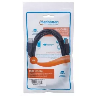 MANHATTAN Hi-Speed USB készülék kábel, A-típusú csatlakozóból B-típusú csatlakozóba, 0, 5m, fekete MANHATTAN Hi-Speed USB készülék kábel, A-típusú csatlakozóból B-típusú csatlakozóba, 0, 5m, fekete