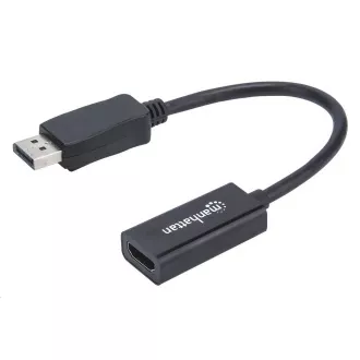 MANHATTAN Adapter, DisplayPort, DP-Male/HDMI-Female, fekete