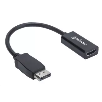 MANHATTAN Adapter, DisplayPort, DP-Male/HDMI-Female, fekete