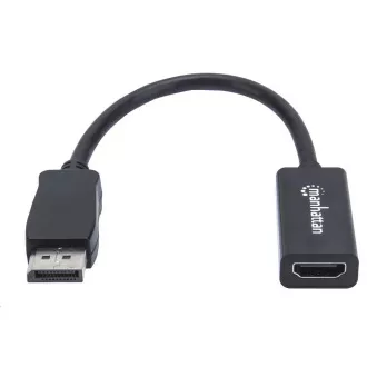 MANHATTAN Adapter, DisplayPort, DP-Male/HDMI-Female, fekete