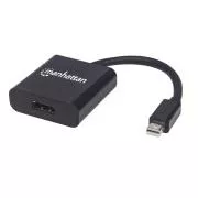 MANHATTAN Adapter mini DP HDMI-re, aktív, fekete, fekete