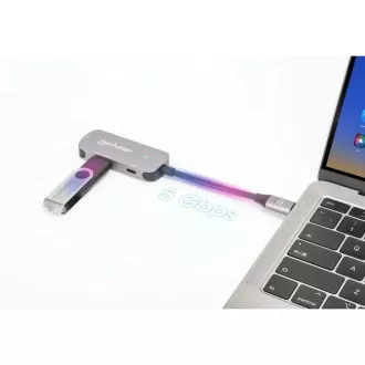 MANHATTAN dokkolóállomás USB-C 3in1, 1xHDMI, 1xUSB-C, 1xUSB, 1xUSB, szürke