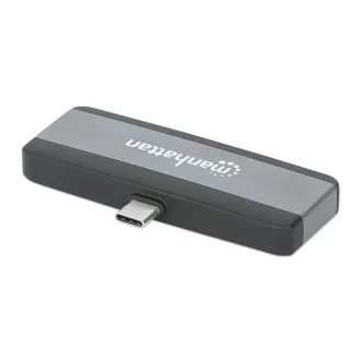 MANHATTAN dokkolóállomás USB-C 4in1, 1xHDMI, 1xUSB-C, 1xUSB, 1x3.5mm, szürke