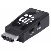 Manhattan HDMI-VGA adapter, mikro átalakító, HDMI férfi VGA női VGA-ra, audió, fekete