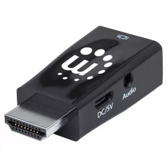 Manhattan HDMI-VGA adapter, mikro átalakító, HDMI férfi VGA női VGA-ra, audió, fekete