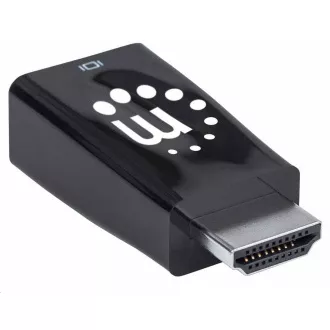 Manhattan HDMI-VGA adapter, mikro átalakító, HDMI férfi VGA női VGA-ra, audió, fekete