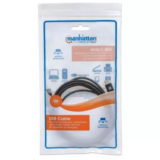 Manhattan USB-C kábel, USB 3.1 Gen 2, USB-C csatlakozó USB-C csatlakozóra, 10 Gbps, 5 A, 1m, fekete