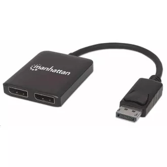Manhattan Hub, MST hub, DisplayPort to Dual DisplayPort (M/F), 4K@30Hz, fekete Manhattan Hub, MST hub, DisplayPort to Dual DisplayPort (M/F), 4K@30Hz, fekete
