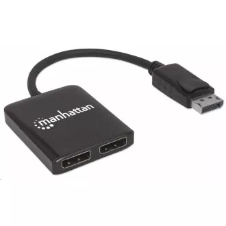 Manhattan Hub, MST hub, DisplayPort to Dual DisplayPort (M/F), 4K@30Hz, fekete Manhattan Hub, MST hub, DisplayPort to Dual DisplayPort (M/F), 4K@30Hz, fekete