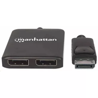 Manhattan Hub, MST hub, DisplayPort to Dual DisplayPort (M/F), 4K@30Hz, fekete Manhattan Hub, MST hub, DisplayPort to Dual DisplayPort (M/F), 4K@30Hz, fekete