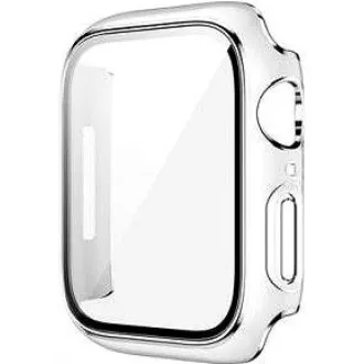COTEetCI polikarbonát tok képernyővédővel Apple Watch 45 mm-es Apple Watch-hoz fehér