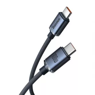 Baseus Crystal Shine sorozat USB-C / USB-C 100W 1, 2m töltő / adatkábel, fekete