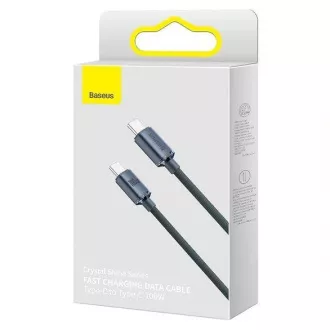 Baseus Crystal Shine sorozat USB-C / USB-C 100W 1, 2m töltő / adatkábel, fekete
