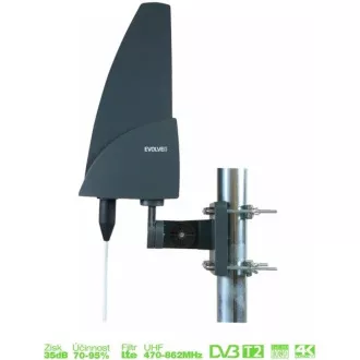 EVOLVEO Shark, aktív kültéri antenna DAB /DVB-T2, LTE, 4G, 5G szűrő