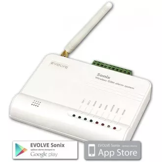 EVOLVEO Sonix - vezeték nélküli GSM riasztó (4 távirányító, PIR mozgásérzékelő, ajtó / ablak érzékelő, külső hangszóró, Android / iPhone