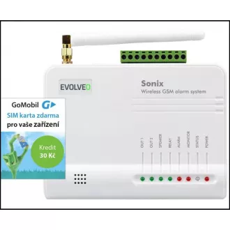 EVOLVEO Sonix - vezeték nélküli GSM riasztó (4 távirányító, PIR mozgásérzékelő, ajtó / ablak érzékelő, külső hangszóró, Android / iPhone