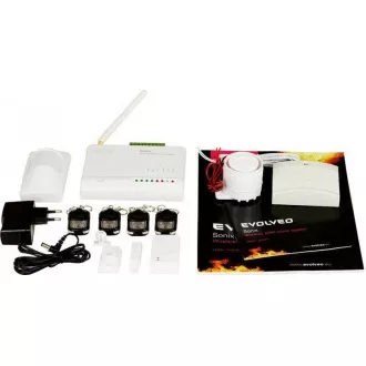 EVOLVEO Sonix - vezeték nélküli GSM riasztó (4 távirányító, PIR mozgásérzékelő, ajtó / ablak érzékelő, külső hangszóró, Android / iPhone