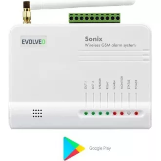 EVOLVEO Sonix - vezeték nélküli GSM riasztó (4 távirányító, PIR mozgásérzékelő, ajtó / ablak érzékelő, külső hangszóró, Android / iPhone