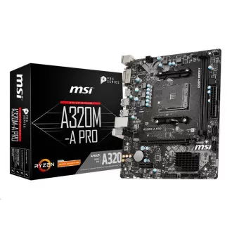 MSI MB Sc AM4 A320M-A PRO, AMD A320, VGA, 2xDDR4, m-ATX, m-ATX MSI MB Sc AM4 A320M-A PRO, AMD A320, VGA, 2xDDR4, m-ATX, m-ATX