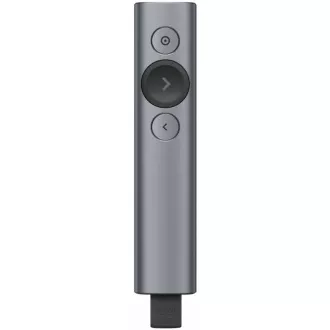 Logitech Presenters Spotlight Plus, vezeték nélküli, Bluetooth, sötétszürke
