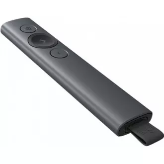 Logitech Presenters Spotlight Plus, vezeték nélküli, Bluetooth, sötétszürke