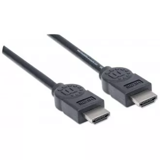 MANHATTAN kábel High Speed HDMI 4K, 3D, dugó-csap, árnyékolt, fekete, 1, 8m
