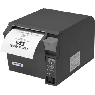 EPSON TM-T70II pénztárgép nyomtató, USB + soros, fekete, vágó, tápegységgel