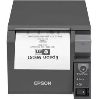 EPSON TM-T70II pénztárgép nyomtató, USB + soros, fekete, vágó, tápegységgel