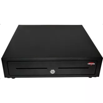 Virtuos pénztárgépfiók S-410C - kábellel, 4/8-as kötegelővel, 9-24V, fekete színű